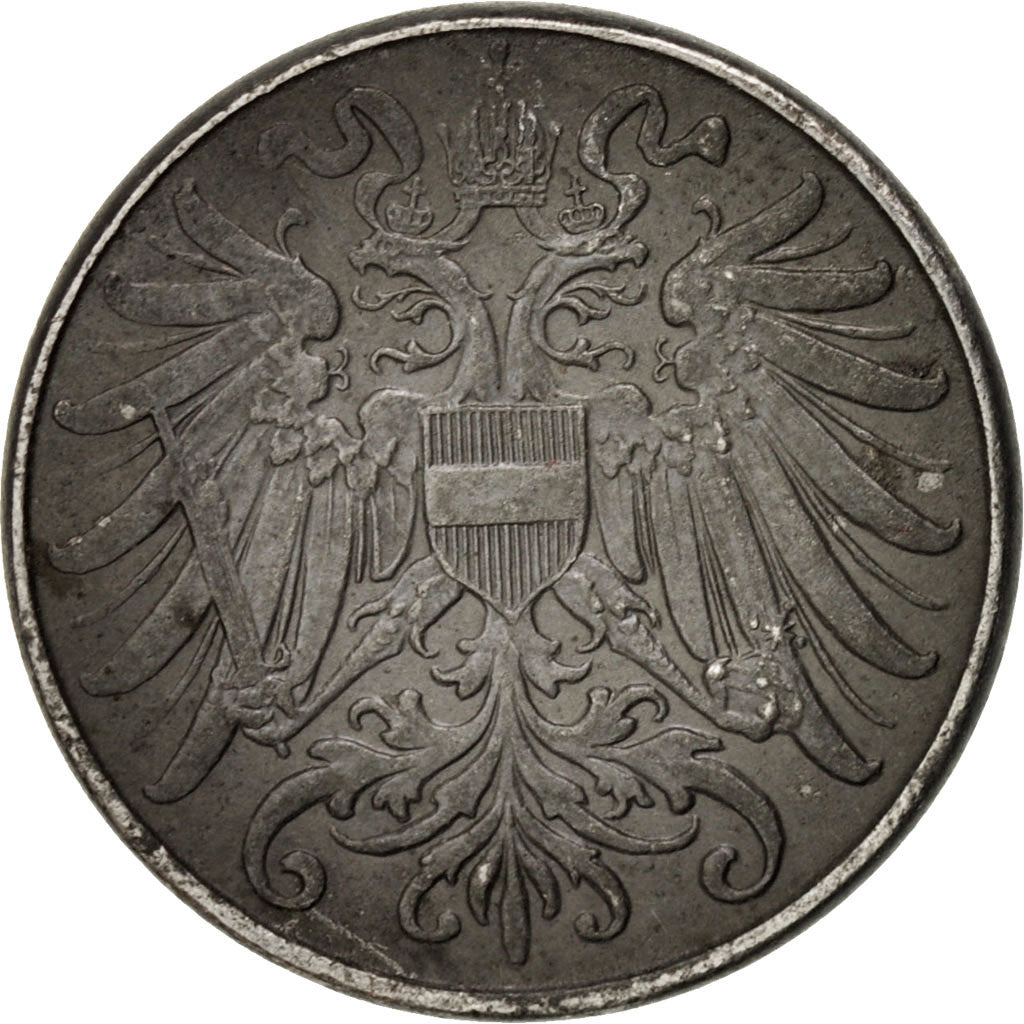 Austria, Karl I, 2 Heller, 1917, AU(50-53), Iron, KM:2824
