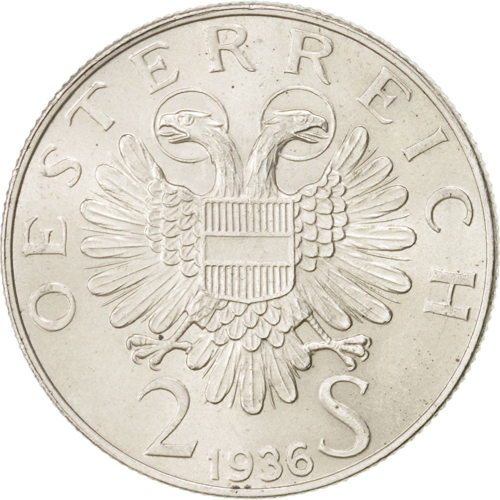 Coin, Austria, 2 Schilling, 1936, AU(55-58), Silver, KM:2858
