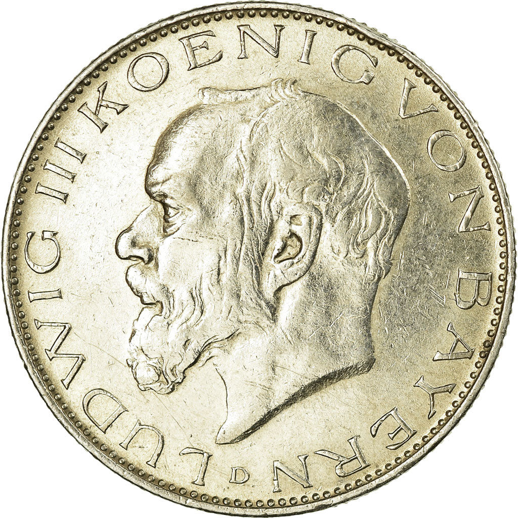 Coin, German States, BAVARIA, Ludwig III, 2 Mark, 1914, Munich, AU(50-53)
