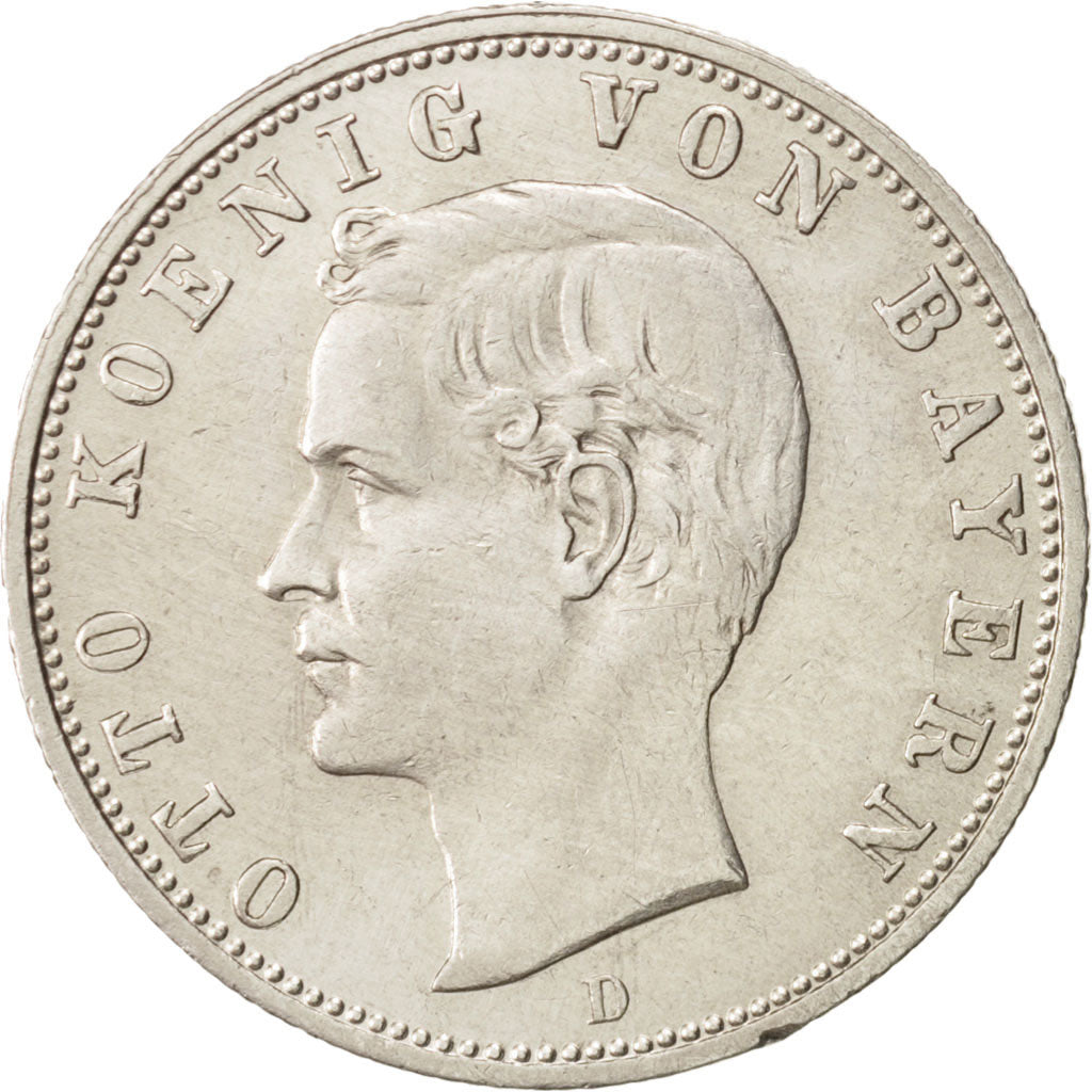 Coin, German States, BAVARIA, Otto, 2 Mark, 1904, Munich, AU(50-53), Silver