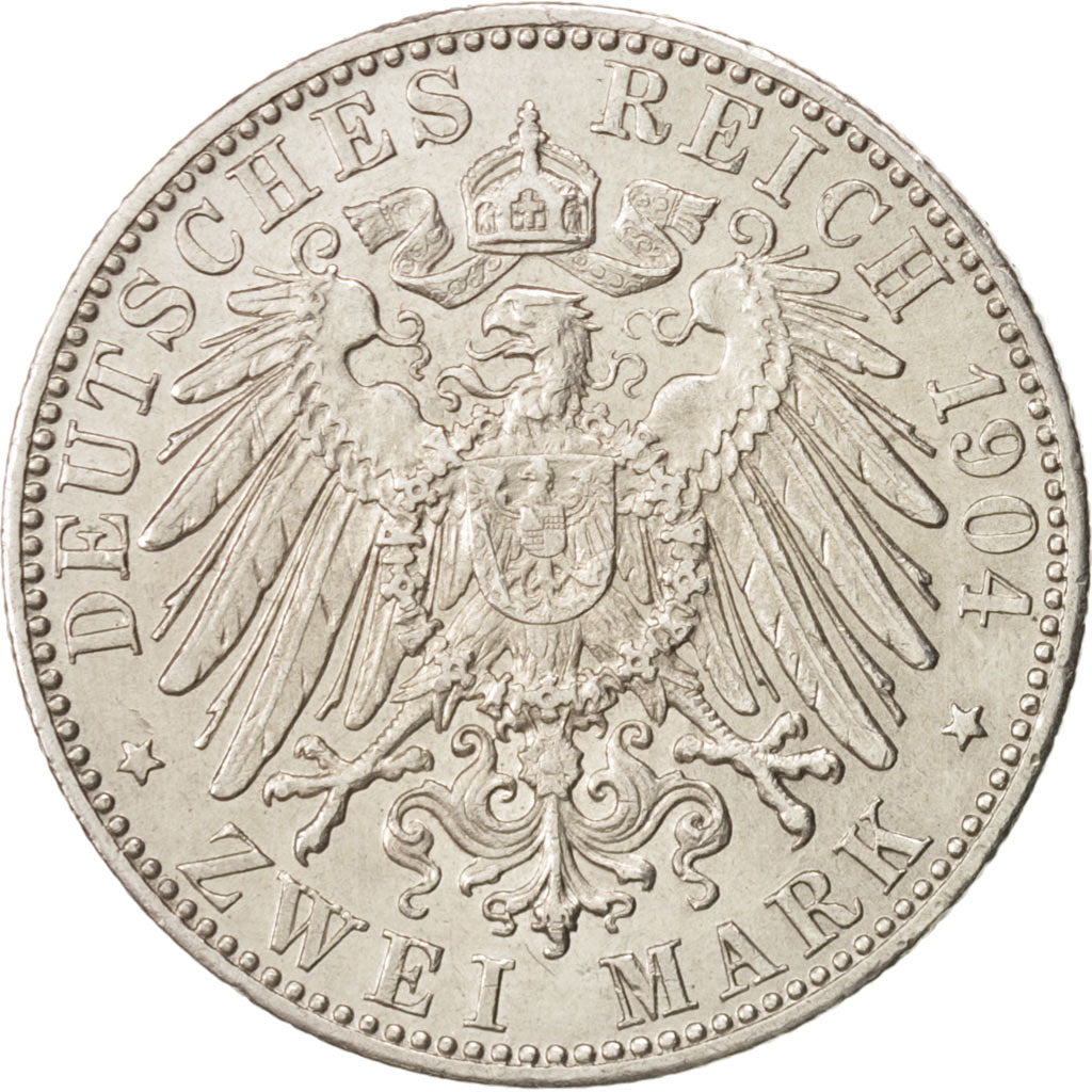 Coin, German States, BAVARIA, Otto, 2 Mark, 1904, Munich, AU(50-53), Silver