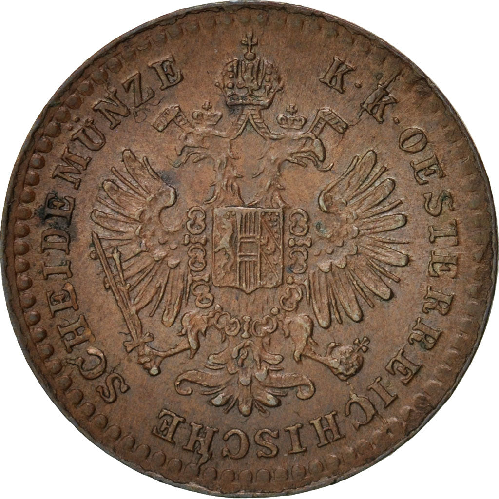 Moneta, Austria, Franz Joseph I, 5/10 Kreuzer, 1860, Vienna, AU(55-58), Miedź