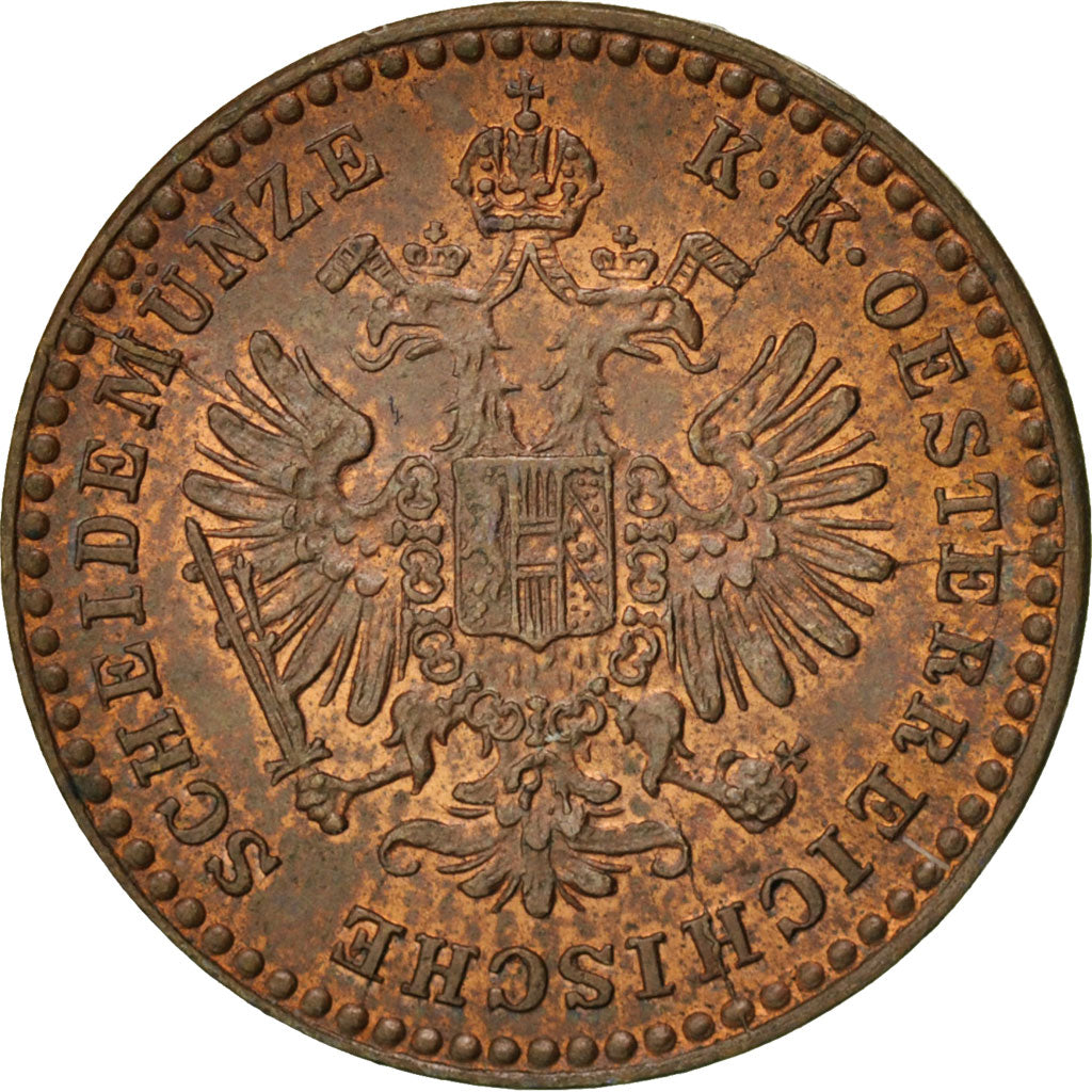 Coin, Austria, Franz Joseph I, 5/10 Kreuzer, 1881, Vienna, MS(60-62), Copper