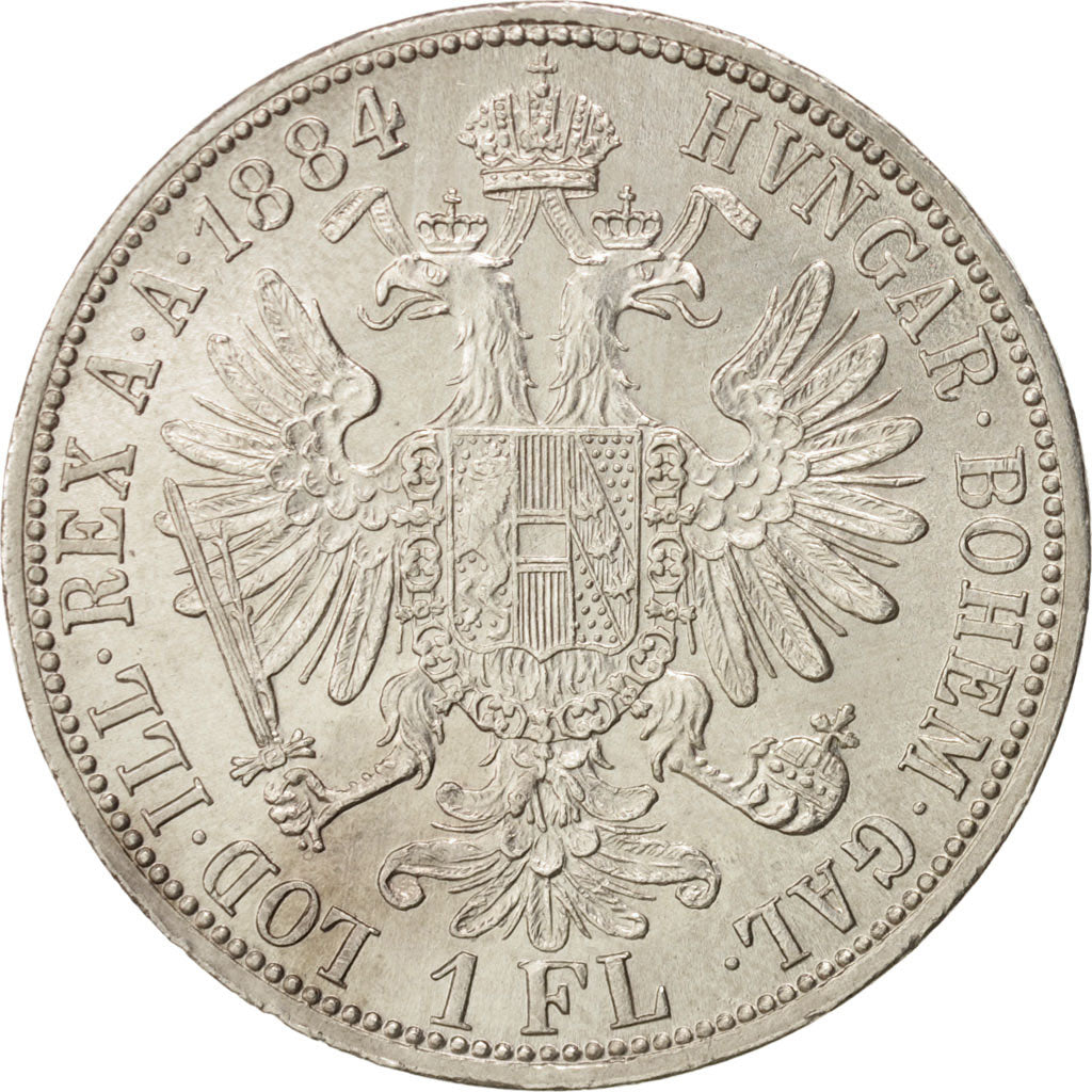 Coin, Austria, Franz Joseph I, Florin, 1884, MS(64), Silver, KM:2222