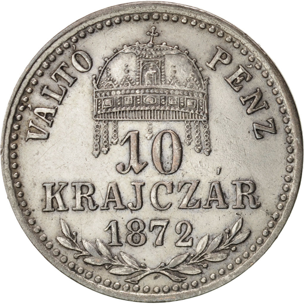 Moneta, Ungheria, Franz Joseph I, 10 Krajczar, 1872, Kremnitz, BB+, Argento
