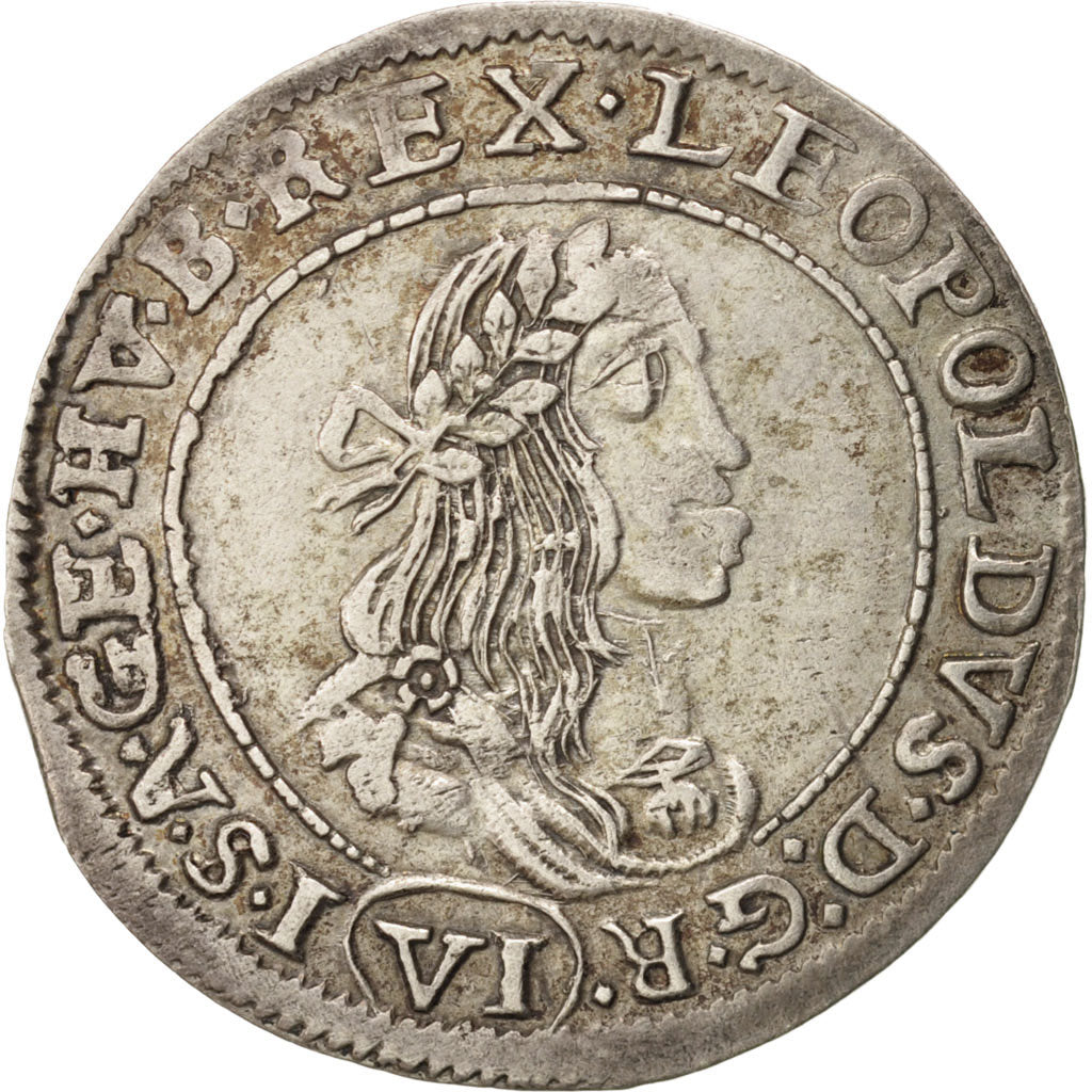 Münze, Deutsch Staaten, SILESIA, Leopold I, 6 Kreuzer, 1672, Breslau, SS+