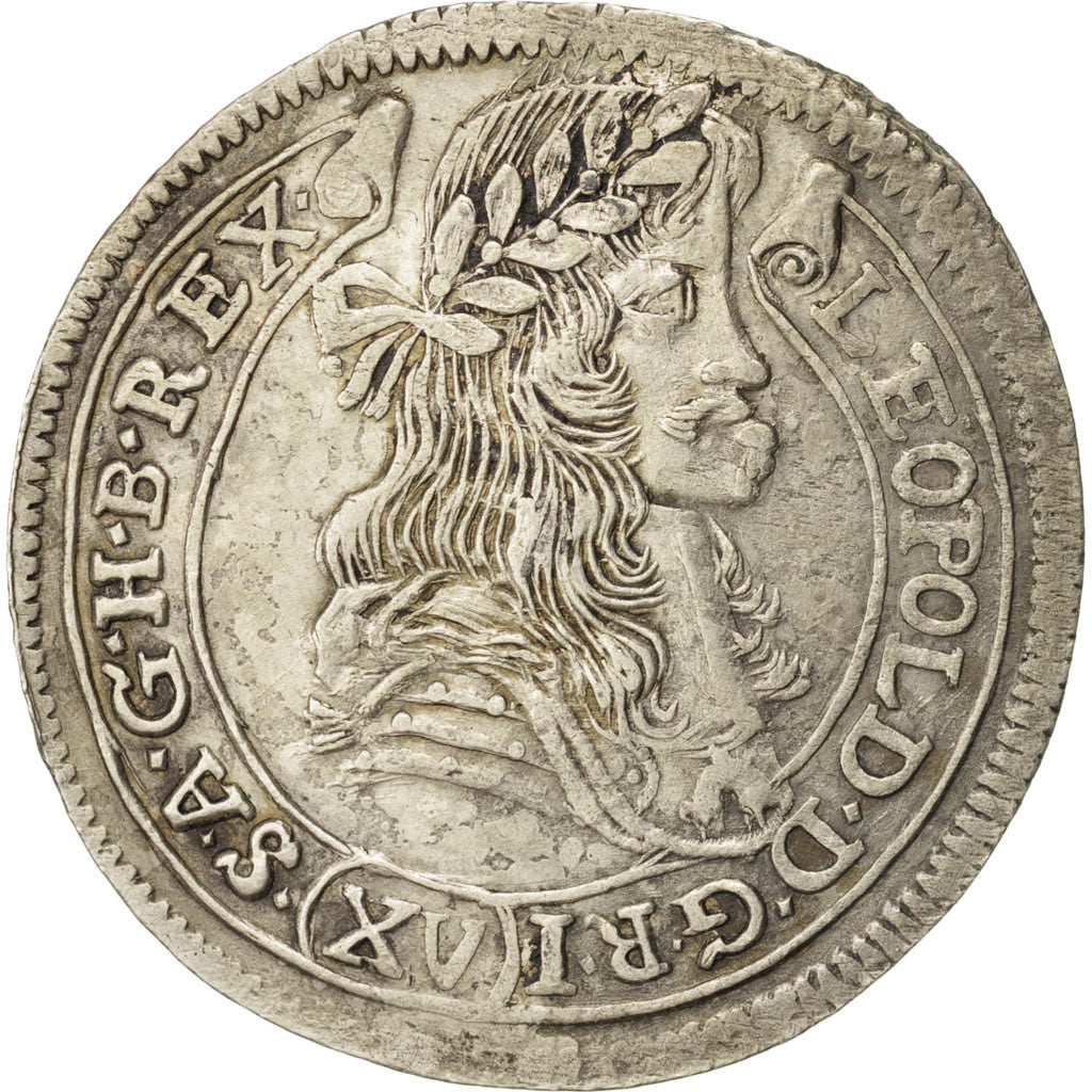 Hungary, Leopold I, 15 Krajczar, 1678, Kormoczbanya, TTB+, Silver, KM:175
