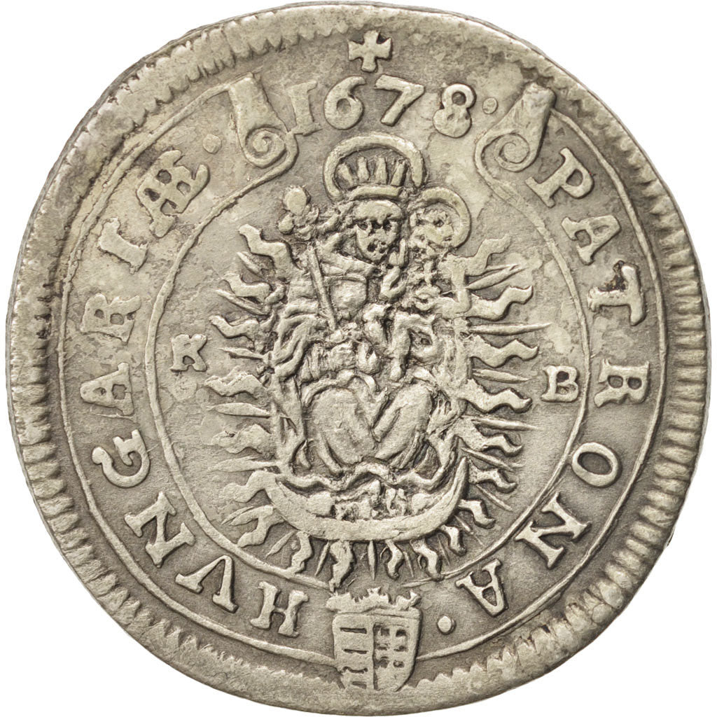 Hungary, Leopold I, 15 Krajczar, 1678, Kormoczbanya, TTB+, Silver, KM:175