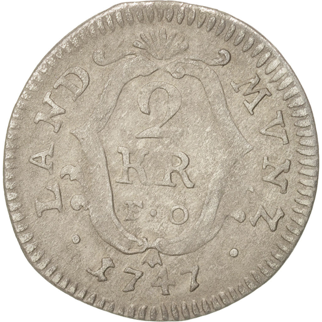 Munten, Duitse staten, PFALZ-ELECTORAL PFALZ, Karl Theodor, 2 Kreuzer, 1747, ZF
