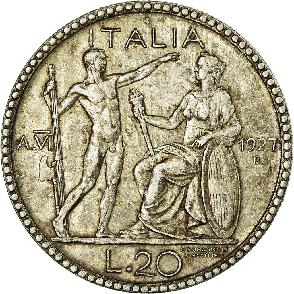 Monnaie, Italie, Vittorio Emanuele III, 20 Lire, 1927, Rome, SUP, Argent, KM:69