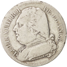 France, Louis XVIII, 5 Francs, 1814, Toulouse, VF(20-25), Silver, KM:702.9