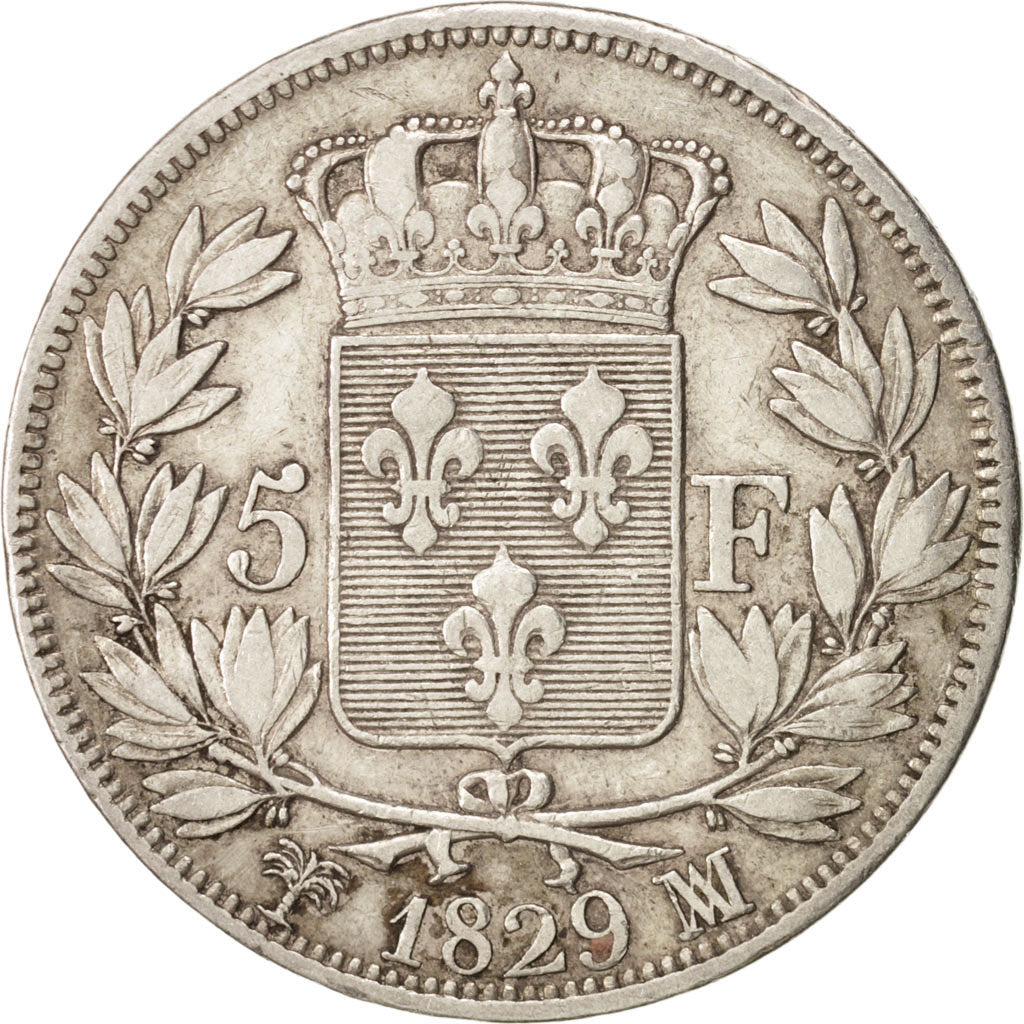 France, Charles X, 5 Francs, 1829, Marseille, TTB, Silver, Gadoury:644