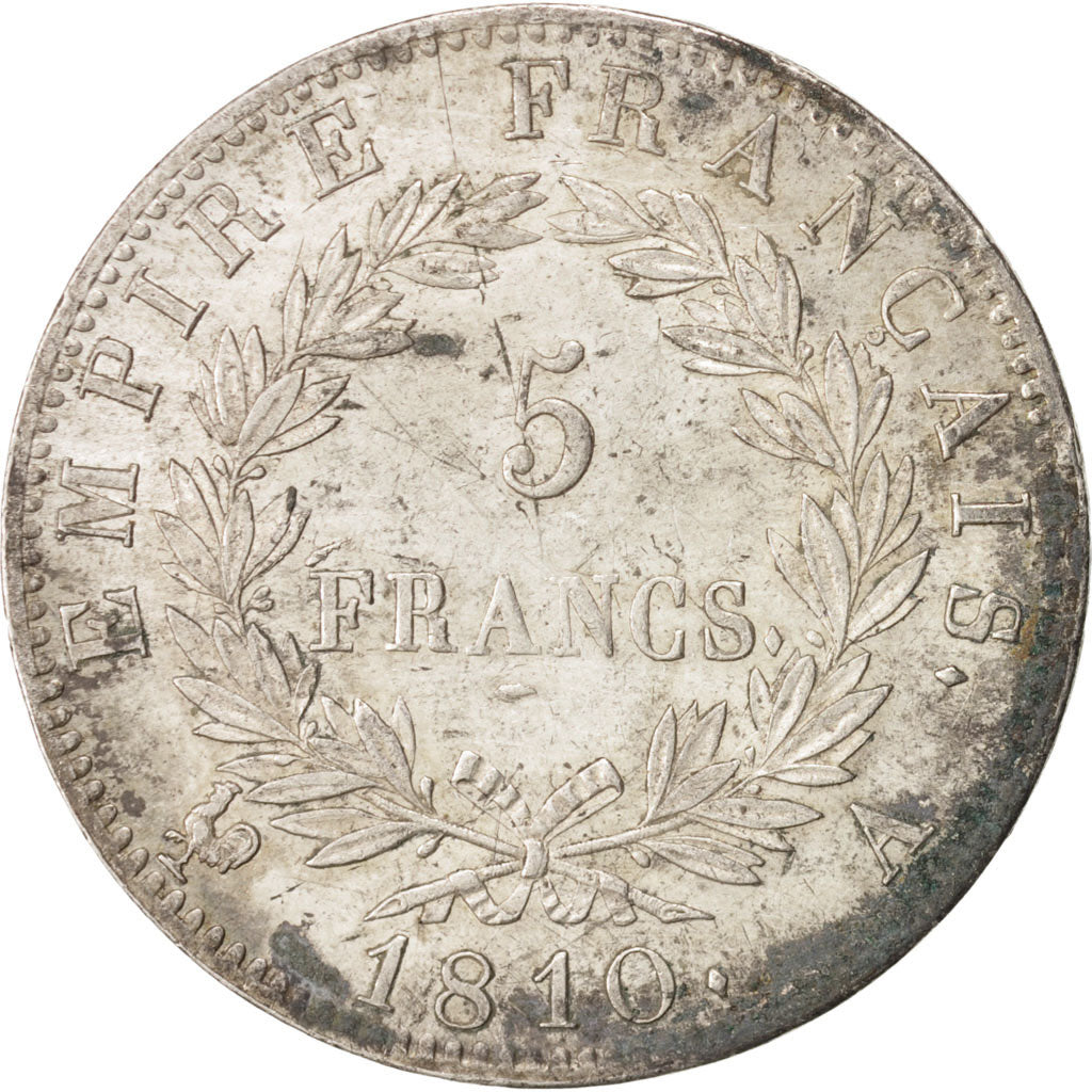 Frankreich, Napoléon I, 5 Francs, 1810, Paris, EF(40-45), Silver, KM:694.1