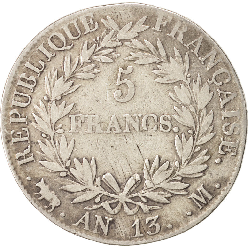 France, Napoléon I, 5 Francs, 1805, Toulouse, VF(20-25), Silver, KM:662.10