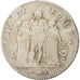 France, Union et Force, 5 Francs, 1797, An 6/5, Bordeaux, TB+, Silver