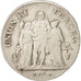 France, Union et Force, 5 Francs, 1799, An 8, Perpignan, EF(40-45), Silver