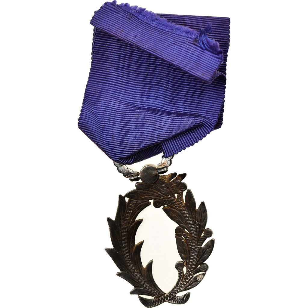 France, Ordre des Palmes Académiques, Medal, 1955, Very Good Quality, Silver