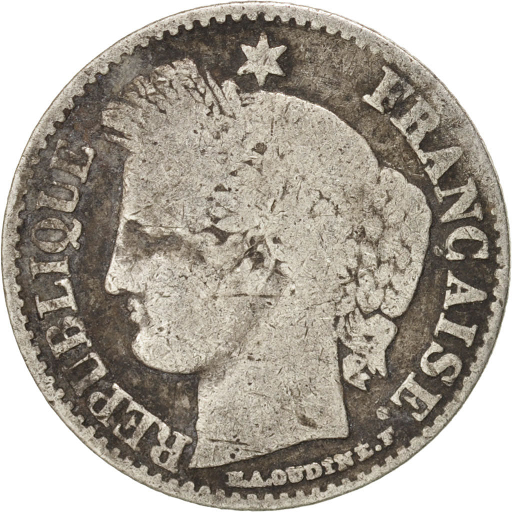 France, Cérès, 20 Centimes, 1850, Bordeaux, B+, Silver, KM:758.3, Gadoury:303
