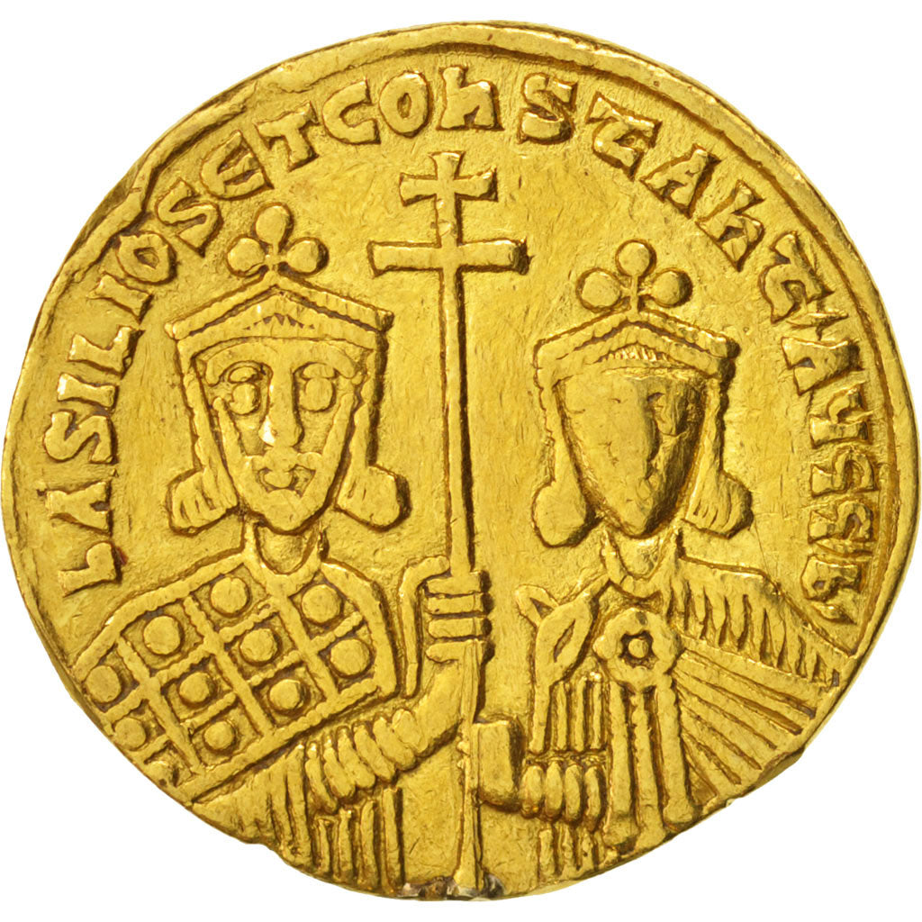 Basil I the Macedonian, Solidus, Constantinople, EF(40-45), Gold, Sear 1704