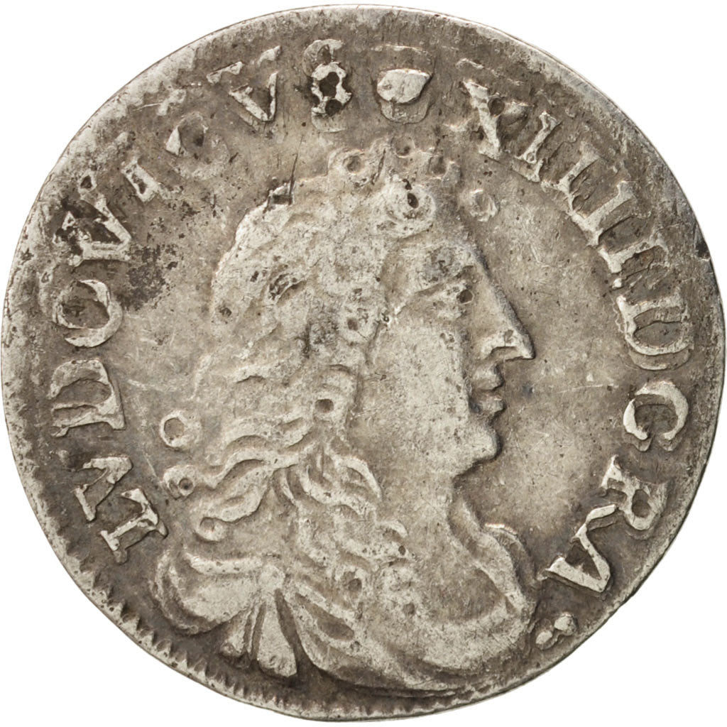 France, Louis XIV, 4 Sols dits « des Traitants », 1677, Lyon, EF(40-45)