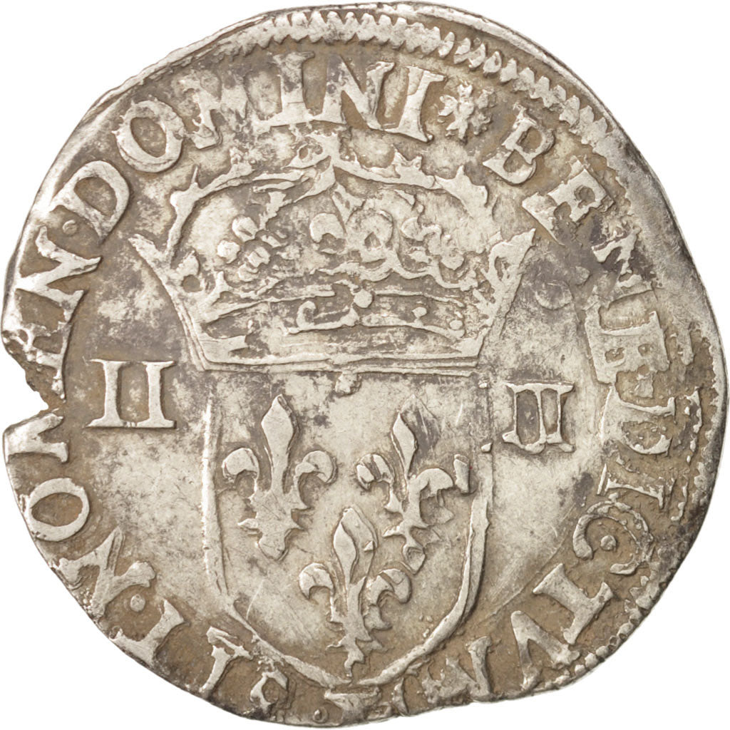 France, Charles X, 1/4 Ecu, 1597, Nantes, EF(40-45), Silver, Sombart:4670