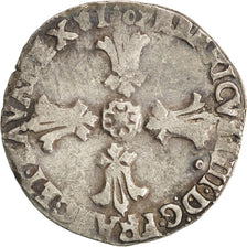 France, Henri IV, 1/4 Ecu, 1602, Rennes, VF(30-35), Silver, Sombart:4686