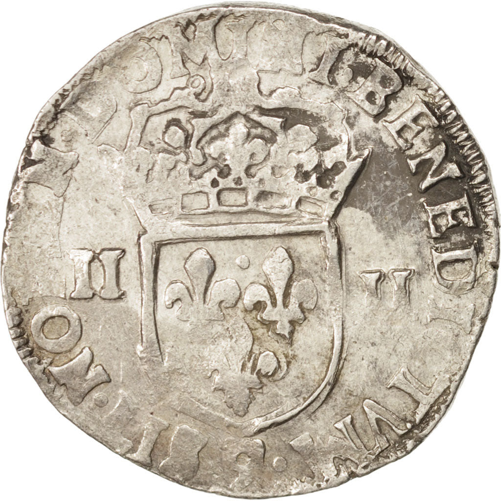 France, Henri IV, 1/4 Ecu, 1602, Rennes, VF(30-35), Silver, Sombart:4686