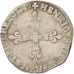 France, Henri III, 1/4 Ecu, 1589, Paris, VF(30-35), Silver, Sombart:4662
