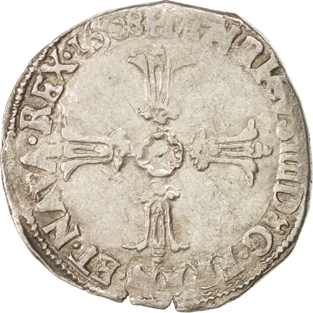 France, Henri IV, 1/4 Ecu, 1608, Bordeaux, EF(40-45), Silver, Sombart:4686