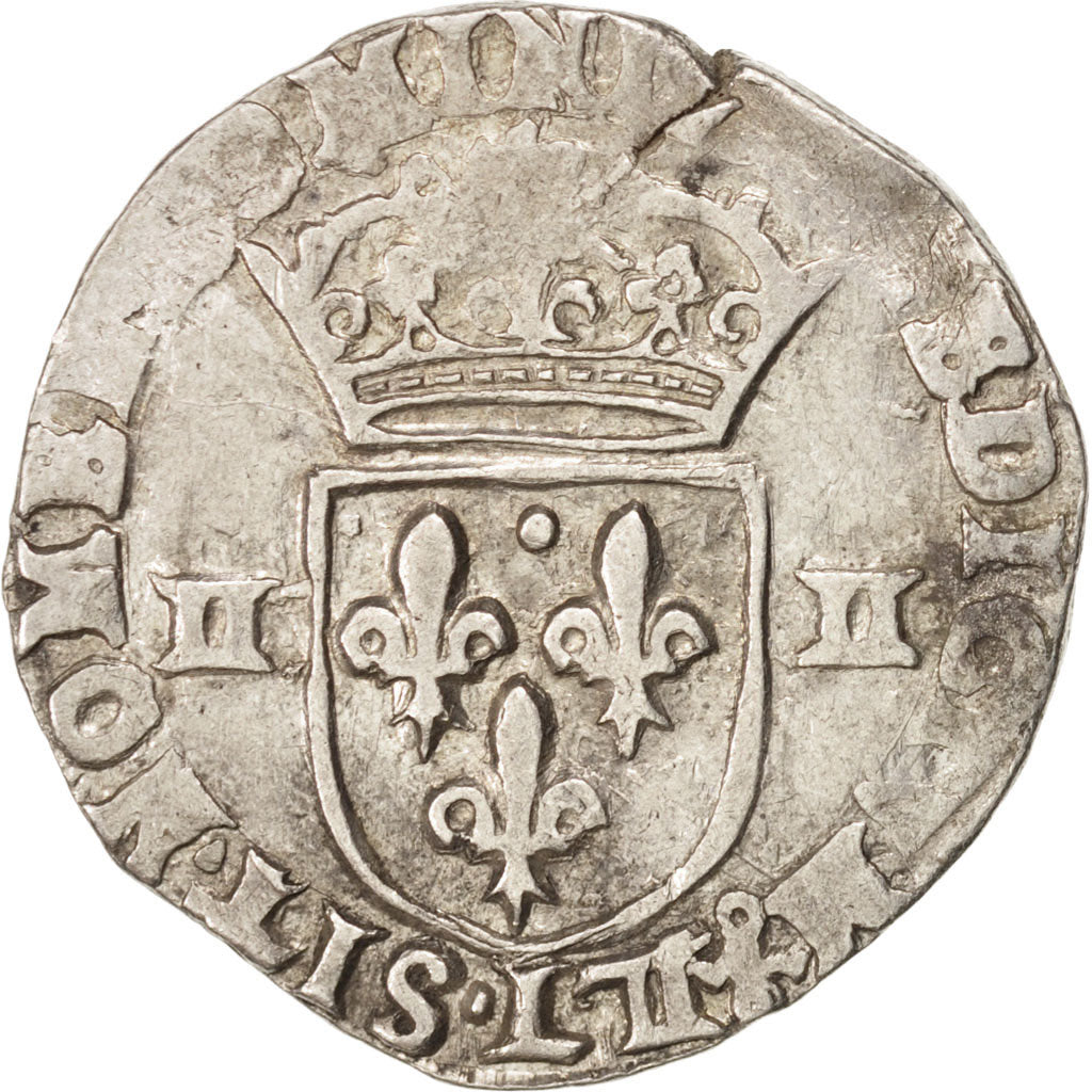 France, Louis XIII, 1/4 Écu, 1612, Bayonne, EF(40-45), Silver, Gadoury:27