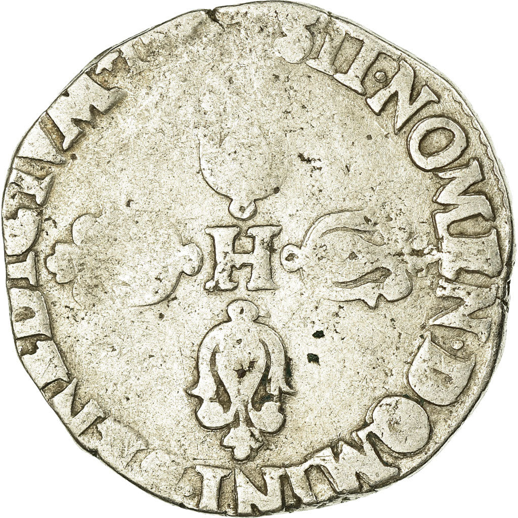 France, Henri IV, 1/2 Franc, 1589-1599, Tours, Silver, F(12-15), Gadoury:590