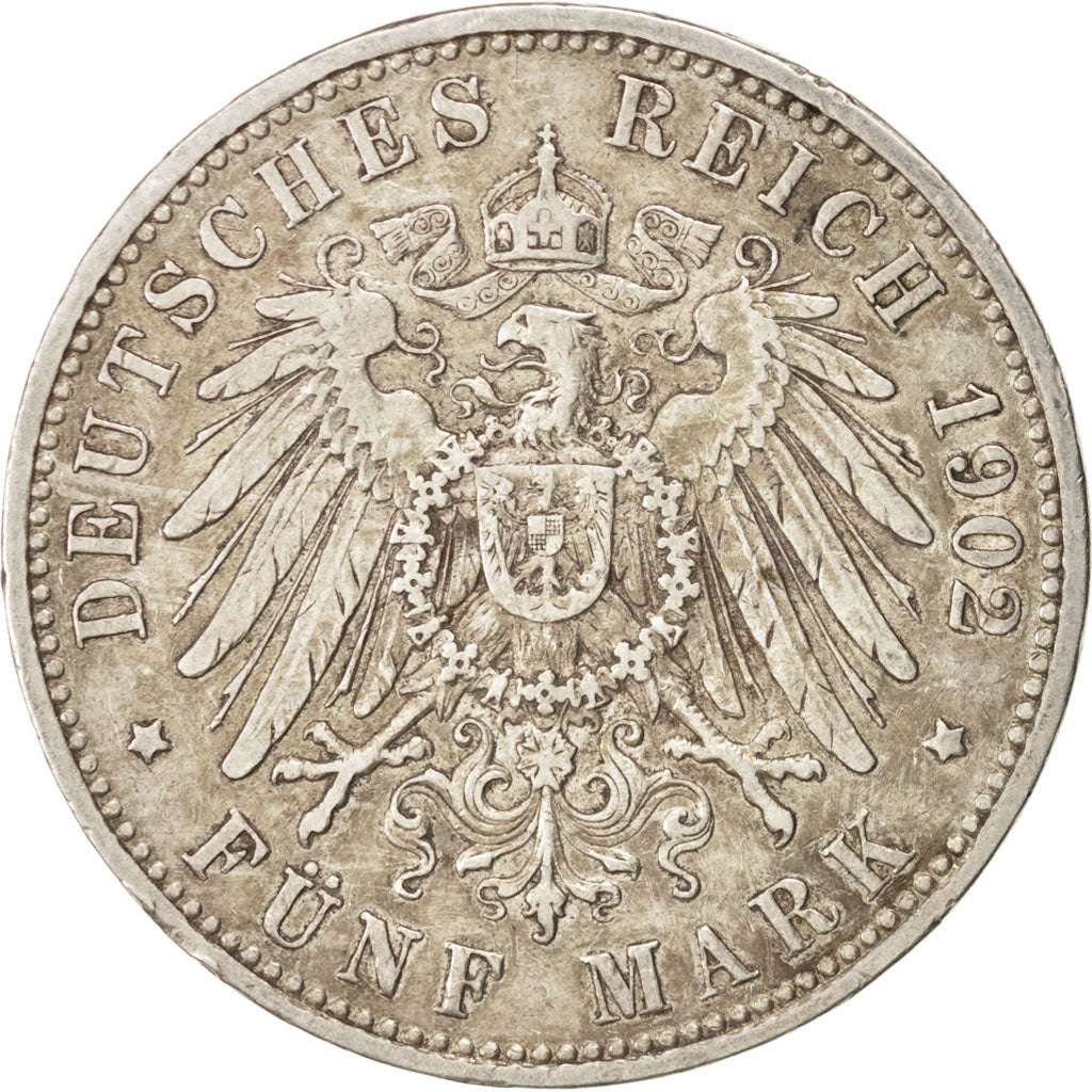 Coin, German States, PRUSSIA, Wilhelm II, 5 Mark, 1902, Berlin, EF(40-45)