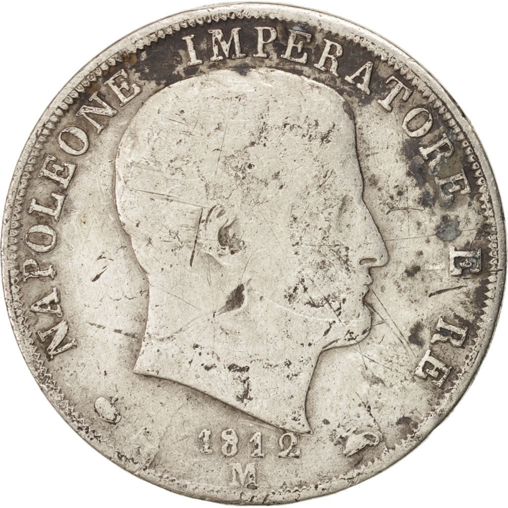 ITALIAN STATES, KINGDOM OF NAPOLEON, Napoleon I, 2 Lire, 1812, Milan, F(12-15)