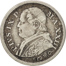 STATI ITALIANI, PAPAL STATES, Pius IX, 10 Soldi, 50 Centesimi, 1868, Rome, MB...