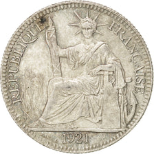 Coin, FRENCH INDO-CHINA, 10 Cents, 1921, Paris, AU(55-58), Silver, KM:16.1
