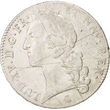 Moneda, Francia, Louis XV, Écu au bandeau, Ecu, 1762, Paris, MBC, Plata