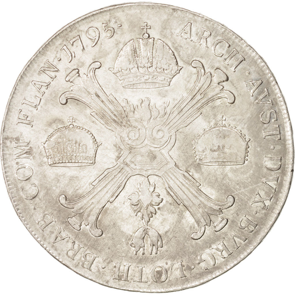 AUSTRIAN NETHERLANDS, Franz II, Kronenthaler, 1795, Vienna, VF(30-35), Silver