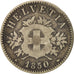 Monnaie, Suisse, 20 Rappen, 1850, Strasbourg, TB+, Billon, KM:7