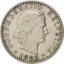 Coin, Switzerland, 20 Rappen, 1885, Bern, VF(30-35), Nickel, KM:29