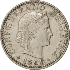 Switzerland, 20 Rappen, 1899, Bern, AU(50-53), Nickel, KM:29