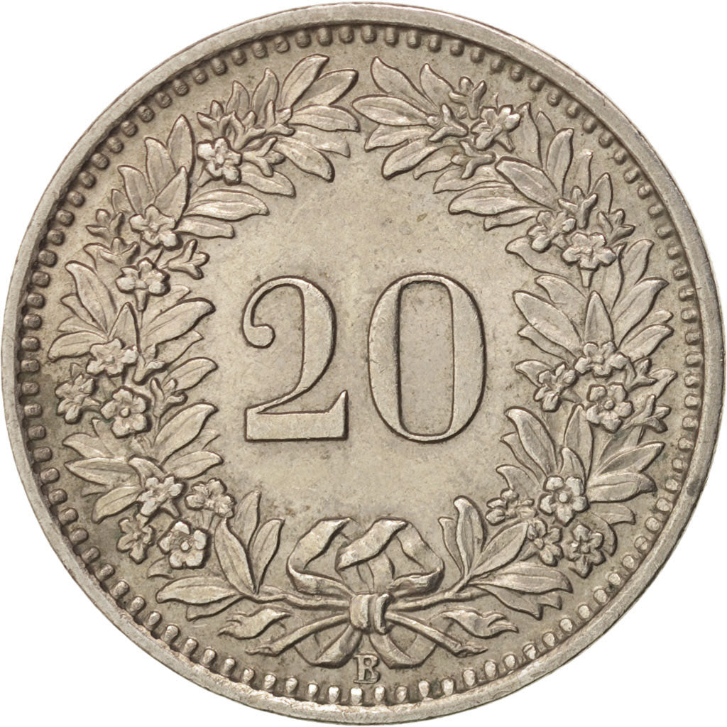 Moneta, Svizzera, 20 Rappen, 1953, Bern, SPL-, Rame-nichel, KM:29a
