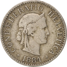Switzerland, 10 Rappen, 1884, Bern, VF(20-25), Copper-nickel, KM:27