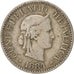 Switzerland, 10 Rappen, 1884, Bern, VF(20-25), Copper-nickel, KM:27
