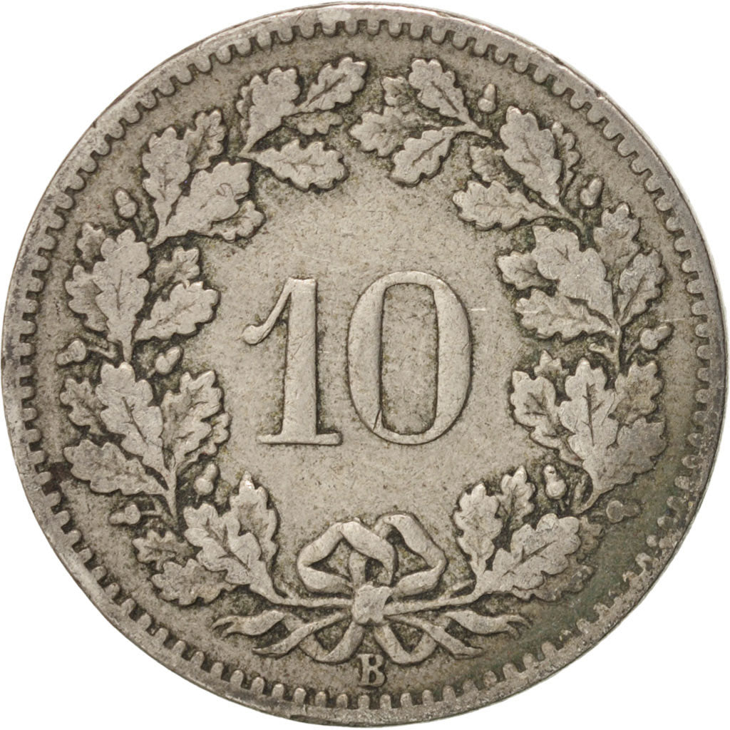 Switzerland, 10 Rappen, 1901, Bern, VF(20-25), Copper-nickel, KM:27