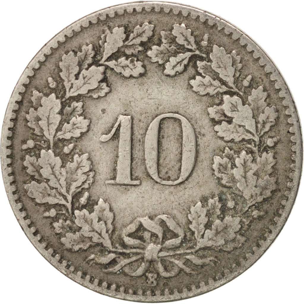 Switzerland, 10 Rappen, 1904, Bern, VF(30-35), Copper-nickel, KM:27