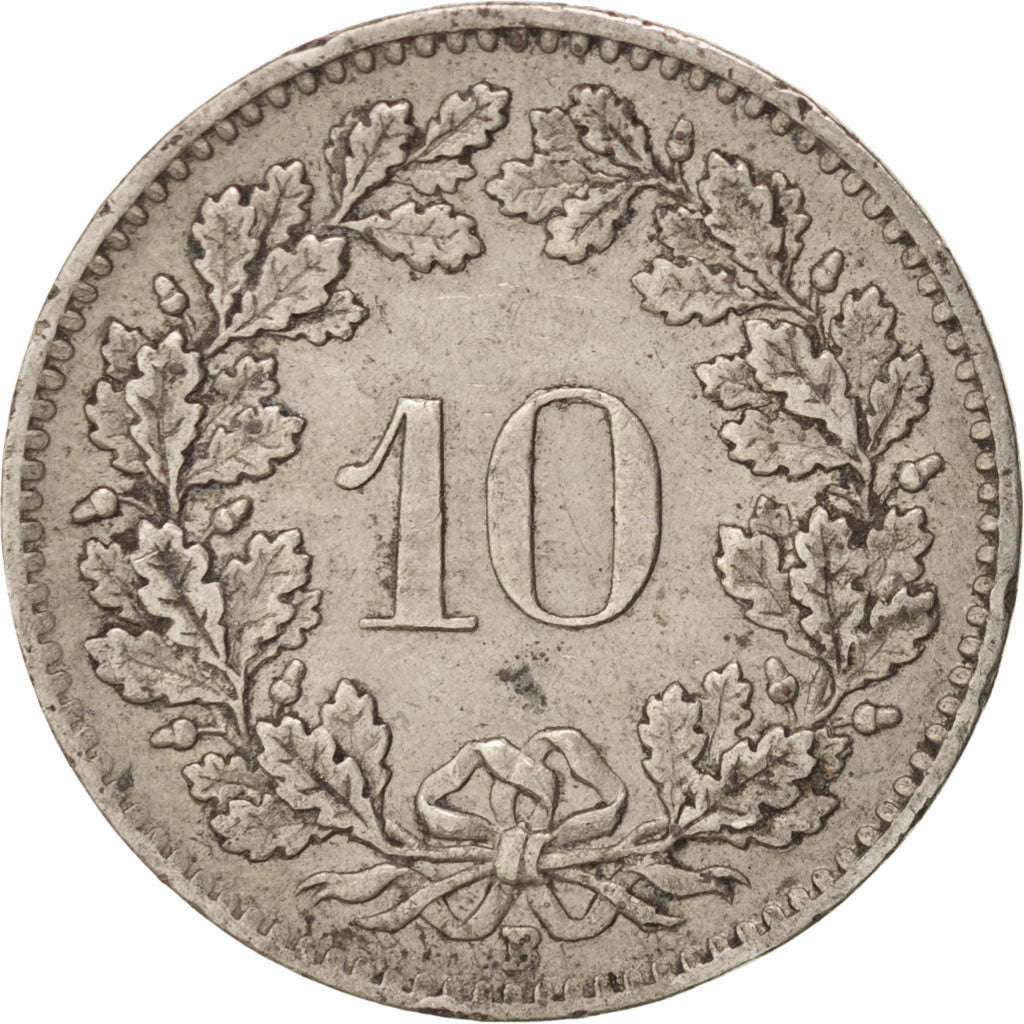 Switzerland, 10 Rappen, 1909, Bern, EF(40-45), Copper-nickel, KM:27
