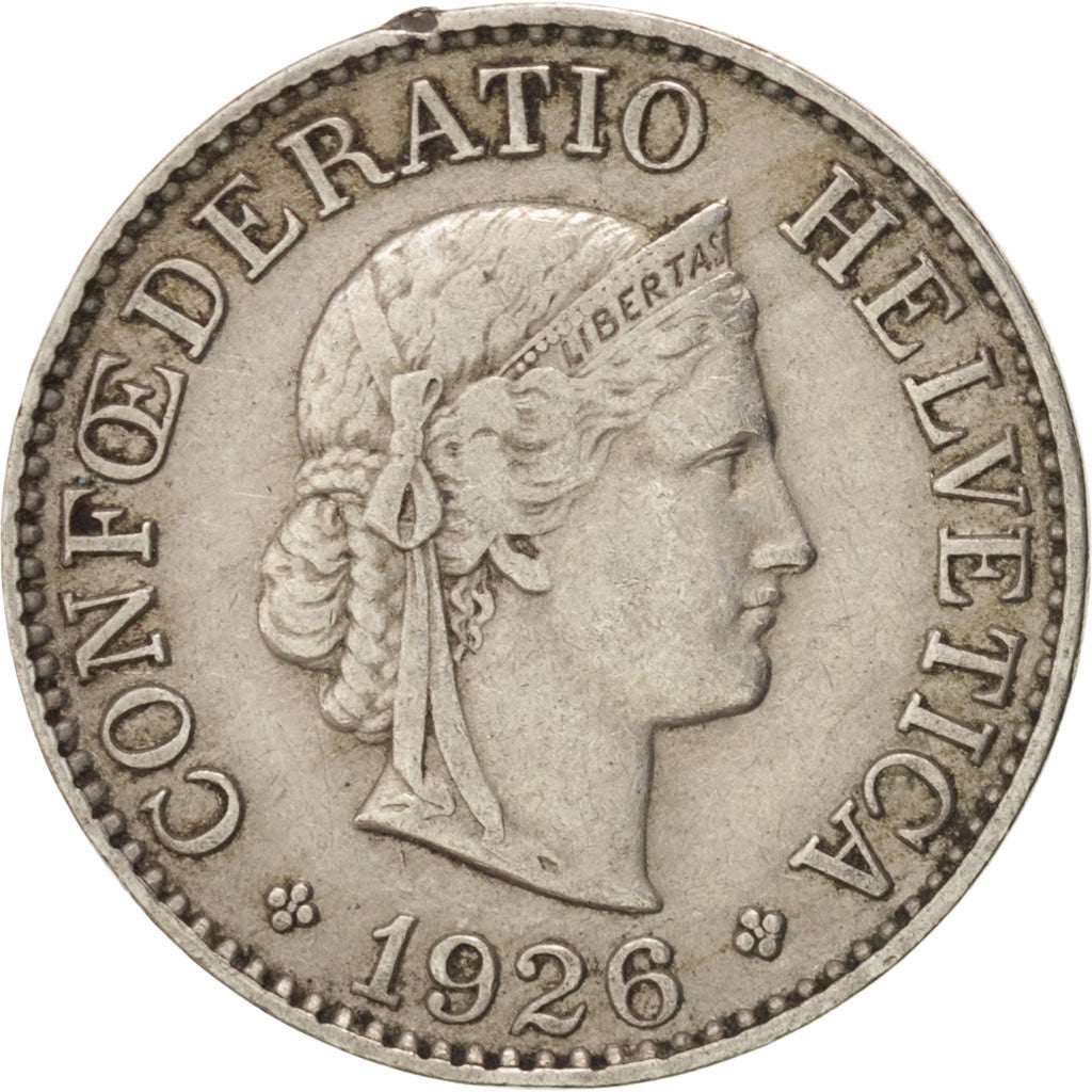 Switzerland, 10 Rappen, 1926, Bern, EF(40-45), Copper-nickel, KM:27