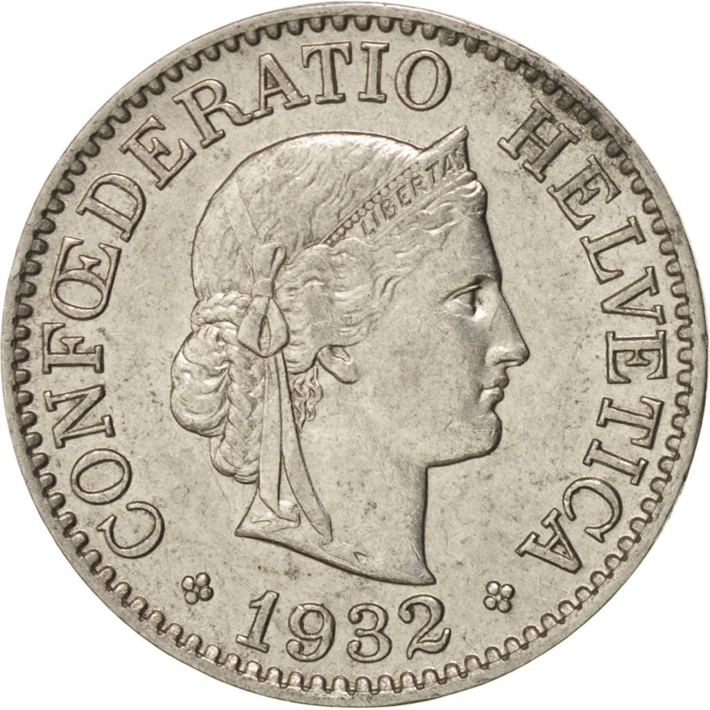 Switzerland, 10 Rappen, 1932, Bern, AU(55-58), Nickel, KM:27b