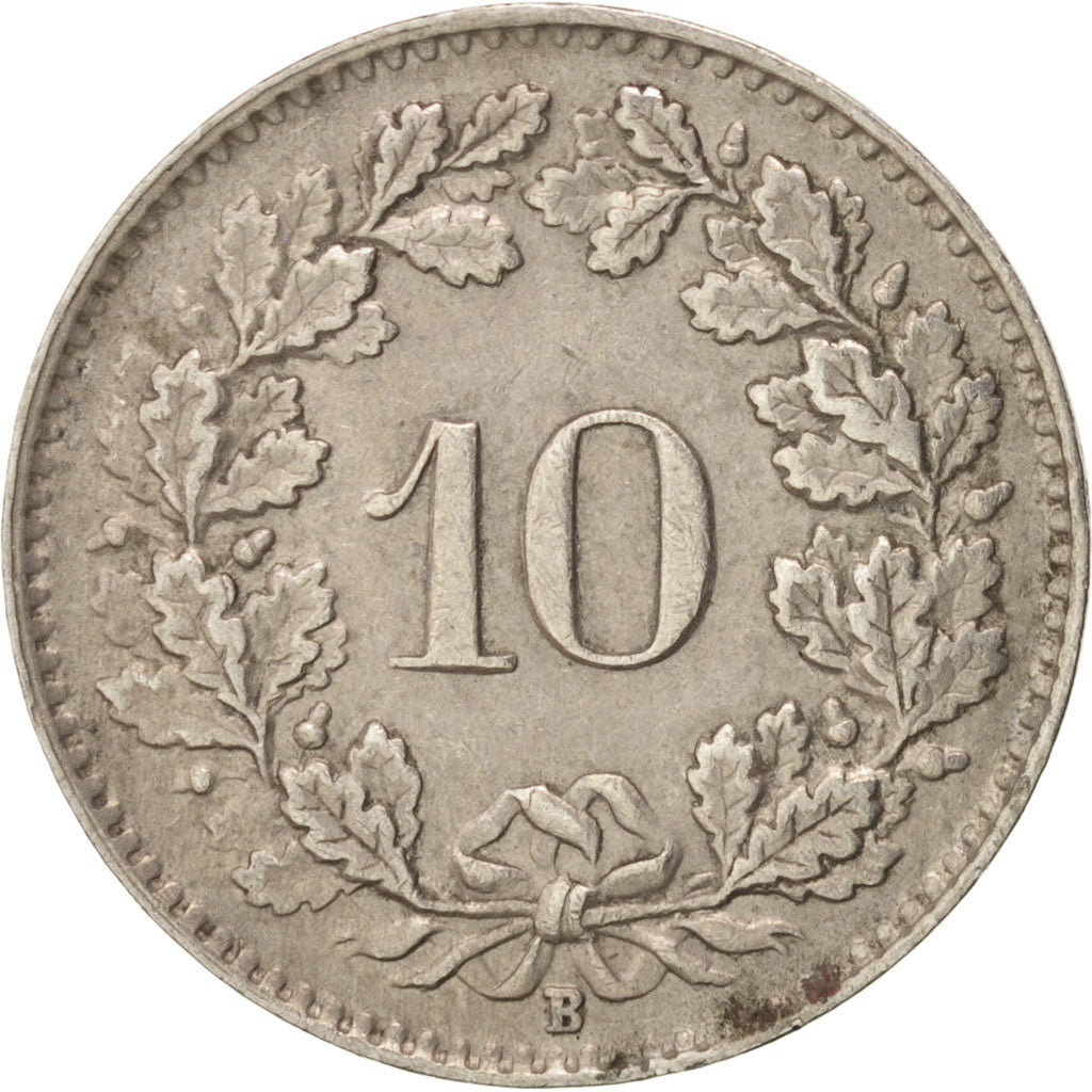 Switzerland, 10 Rappen, 1944, Bern, AU(55-58), Copper-nickel, KM:27
