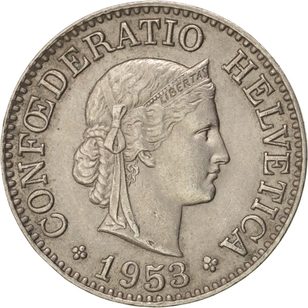 Moneta, Svizzera, 10 Rappen, 1953, Bern, SPL-, Rame-nichel, KM:27